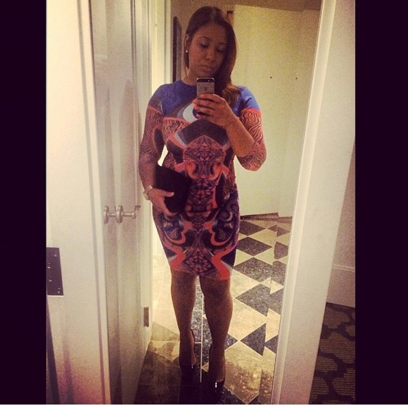 Bodycon Multicolor Dress - Picture 2 of 3